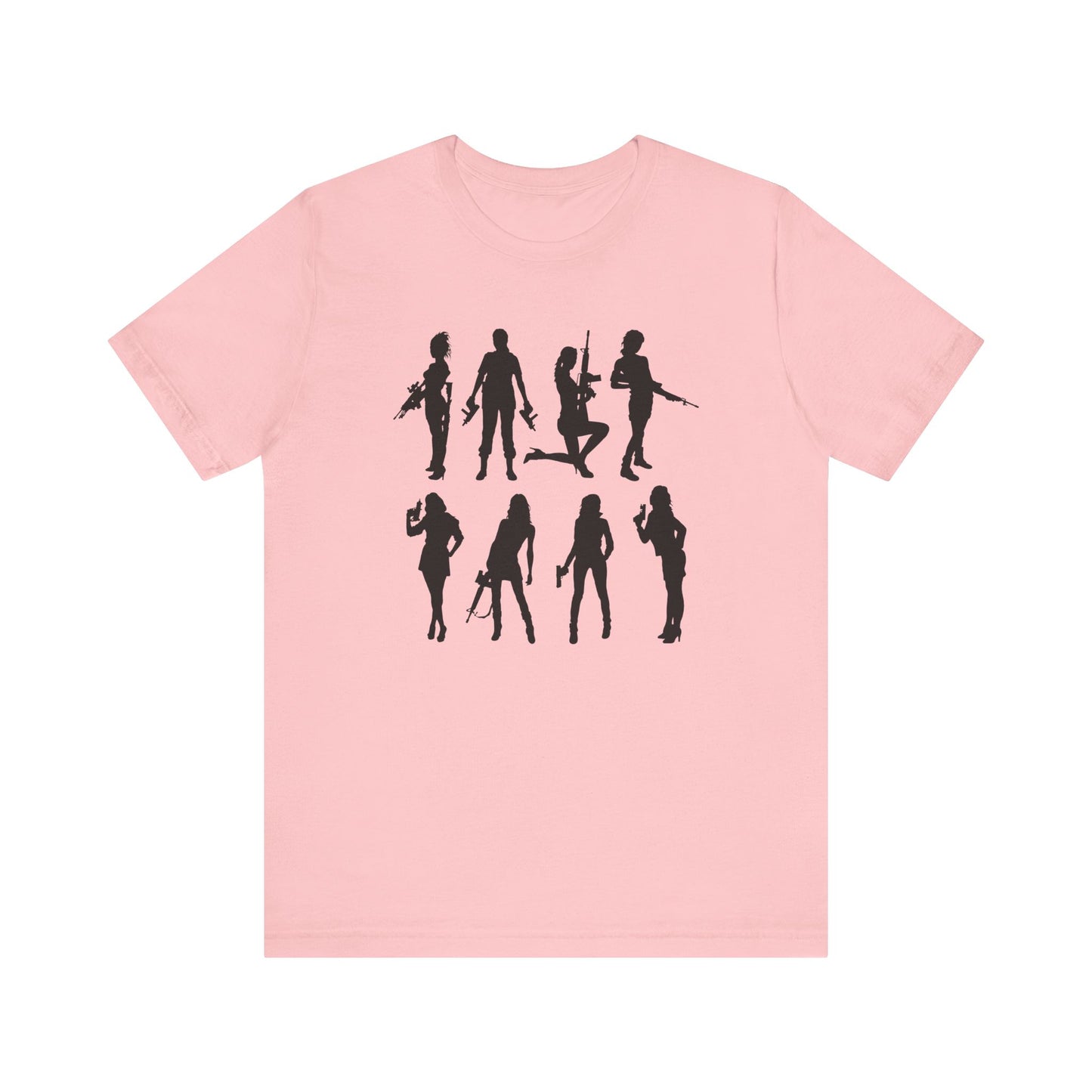 Women Gun Silhouettes T-Shirt – Patriotic 2A Empowerment Tee for Conservative Women