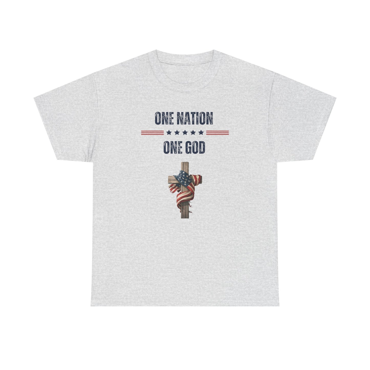 One Nation One God T-Shirt | Christian Patriotic Cross & American Flag