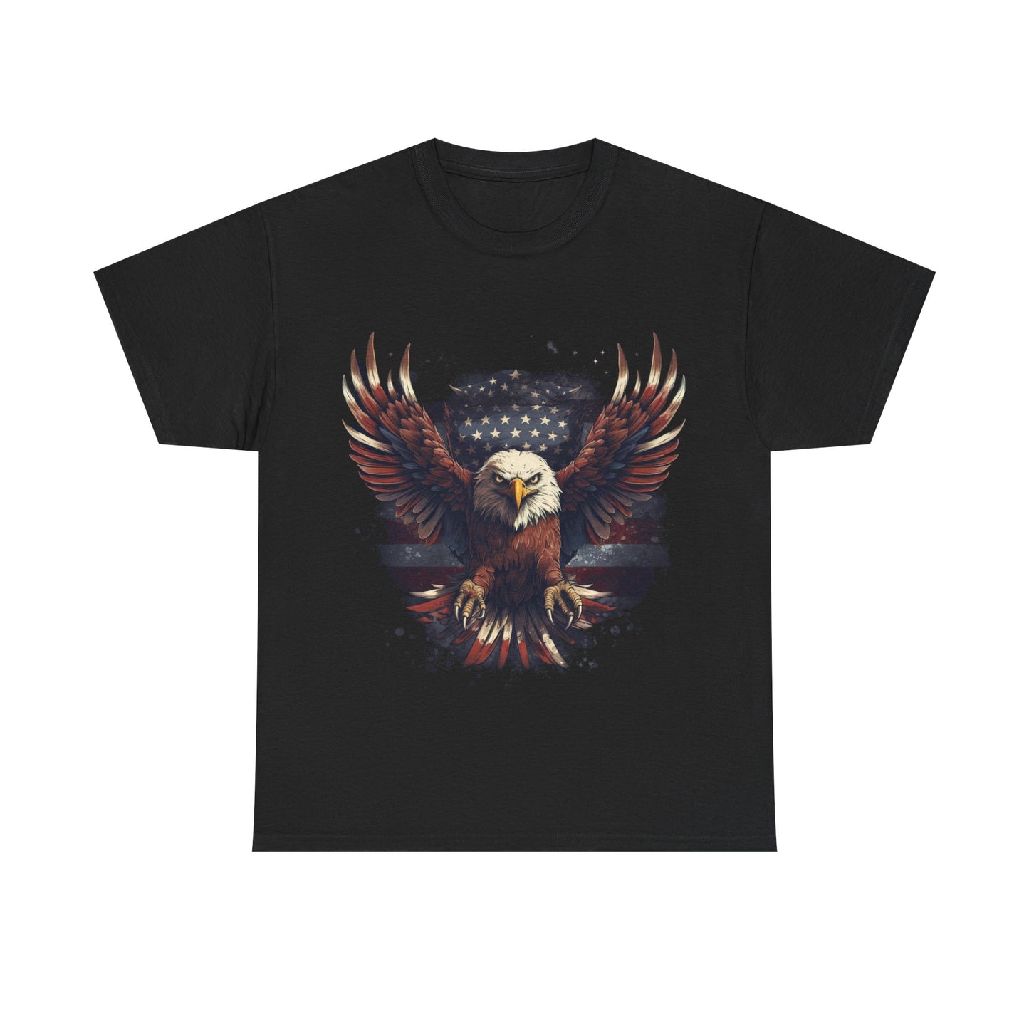 Flying Bald Eagle T-Shirt – Patriotic American Flag USA Tee