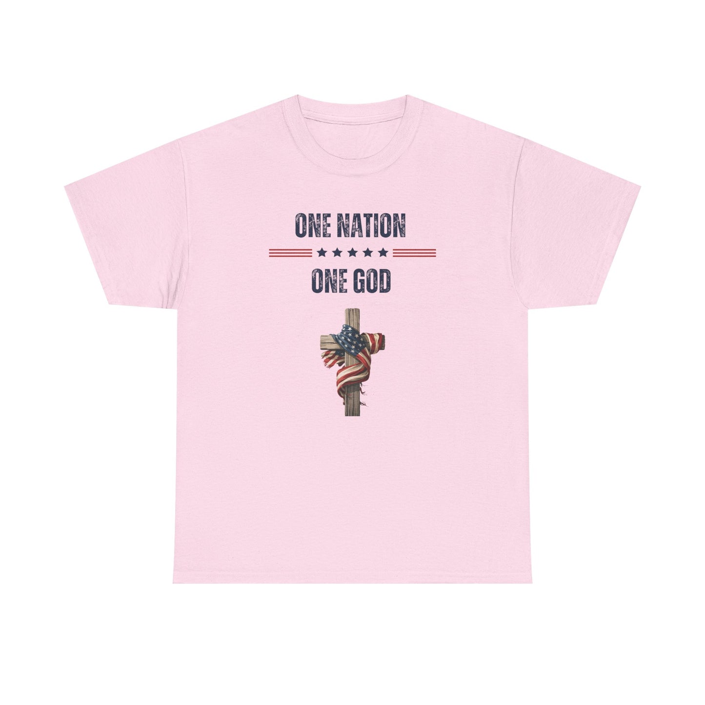One Nation One God T-Shirt | Christian Patriotic Cross & American Flag