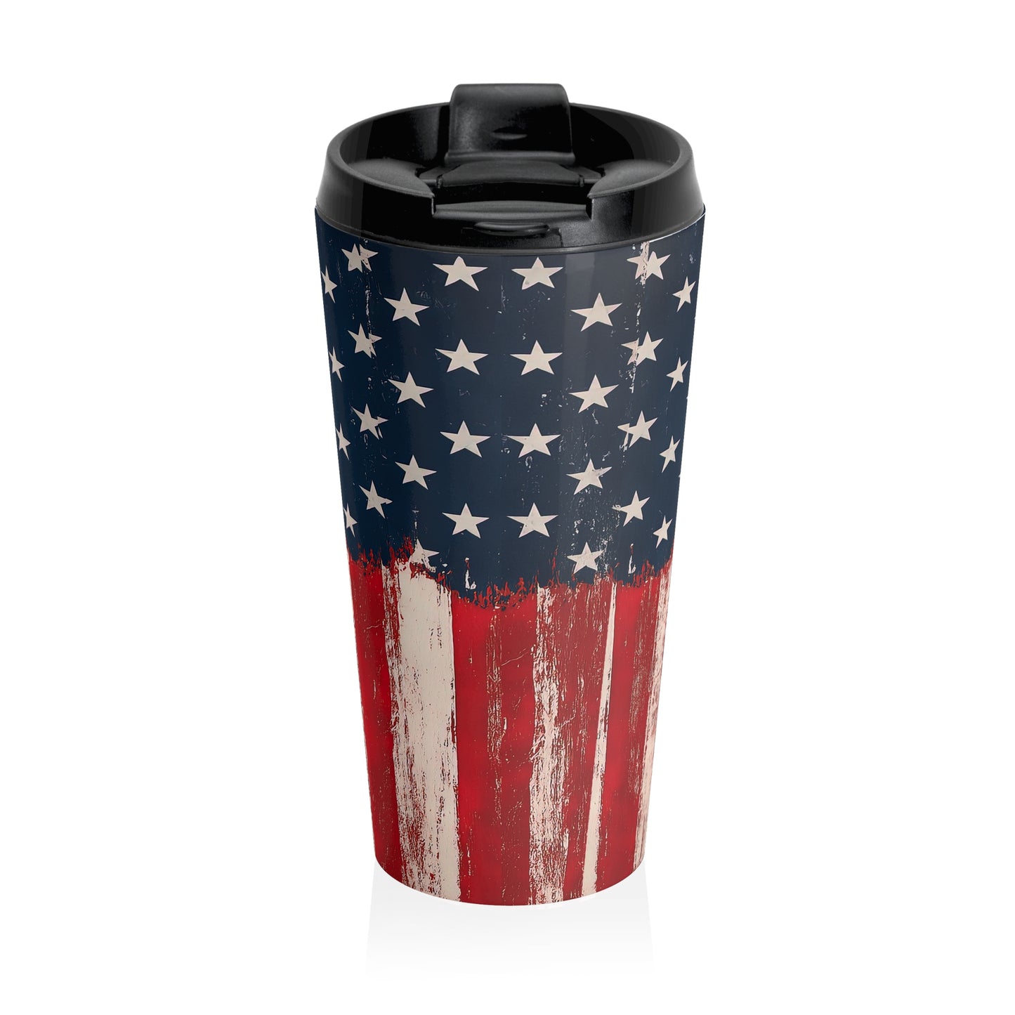 Land of the Free Because of the Brave Travel Tumbler – Rustic American Flag Patriotic Drinkware