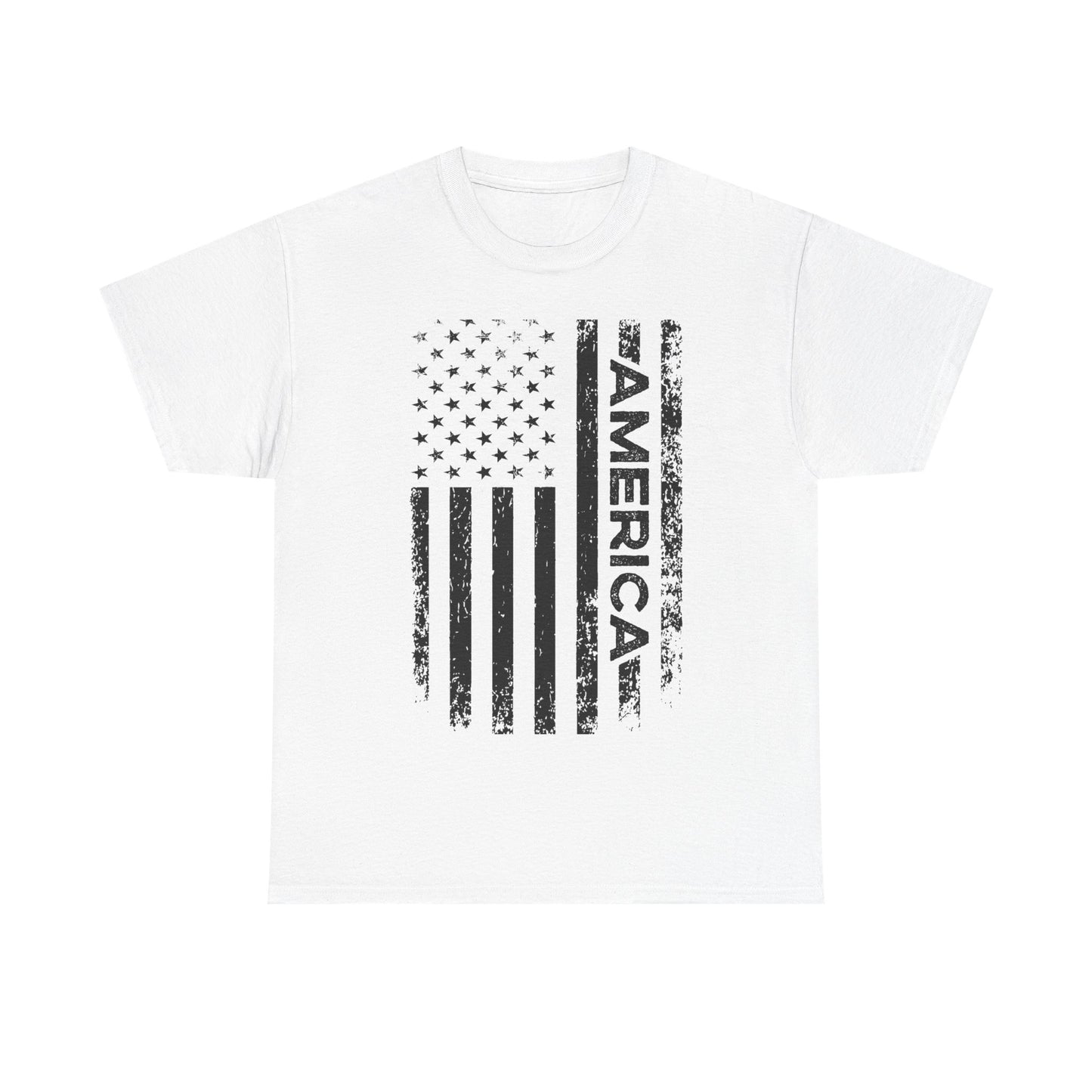 Distressed American Flag T-Shirt – Bold Patriotic America Tee for Conservatives