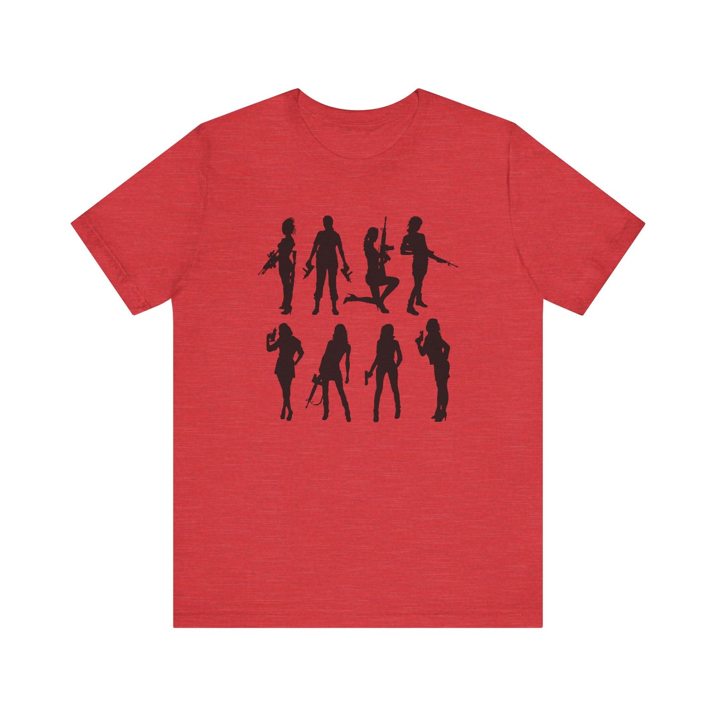 Women Gun Silhouettes T-Shirt – Patriotic 2A Empowerment Tee for Conservative Women