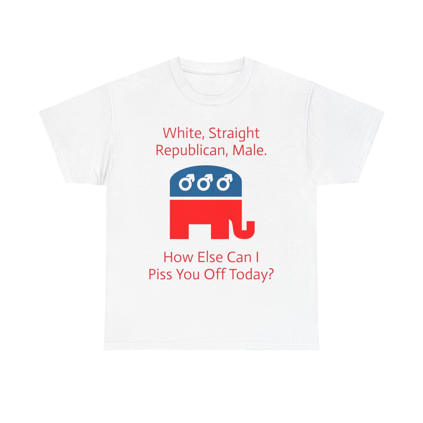 White Straight Republican Male T-Shirt – Bold MAGA & Conservative Statement Tee for Men