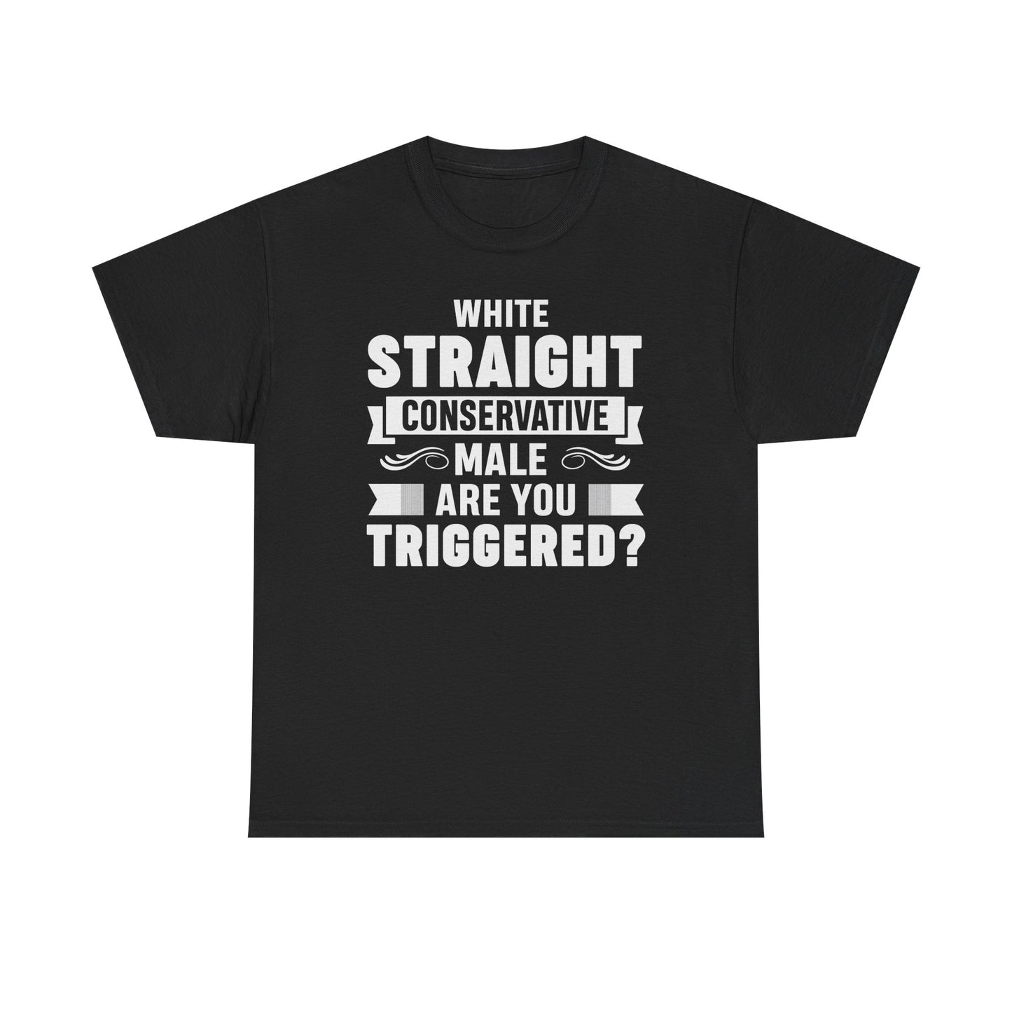 White Straight Conservative Male T-Shirt – Bold MAGA Statement Tee for Men