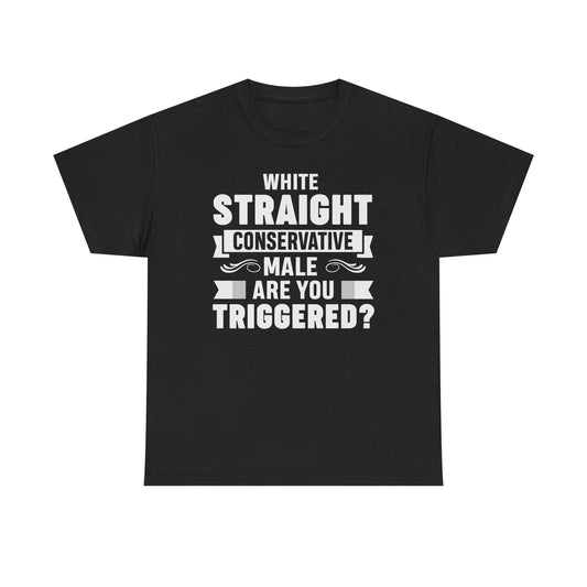 White Straight Conservative Male T-Shirt – Bold MAGA Statement Tee for Men