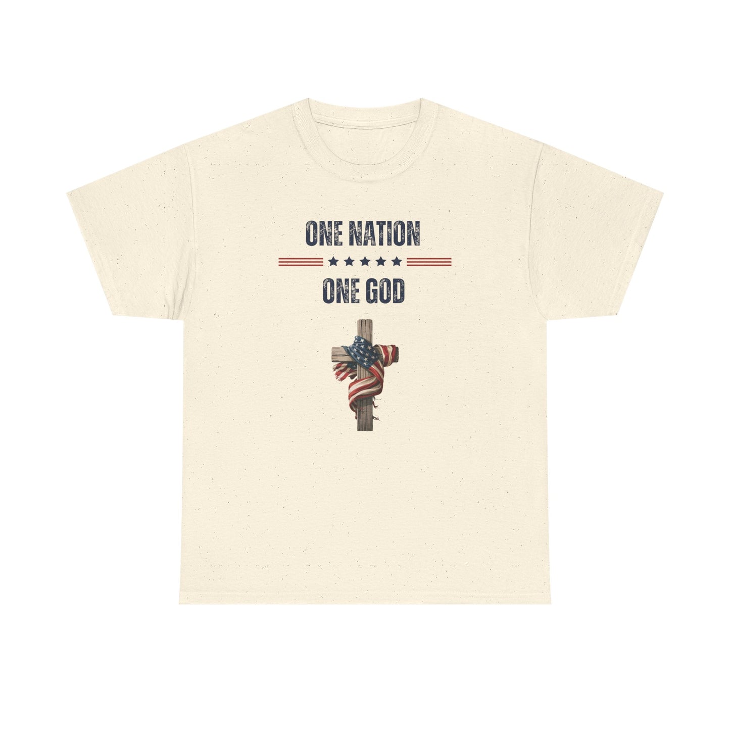 One Nation One God T-Shirt | Christian Patriotic Cross & American Flag