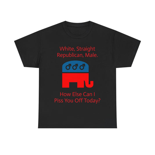 White Straight Republican Male T-Shirt – Bold MAGA & Conservative Statement Tee for Men