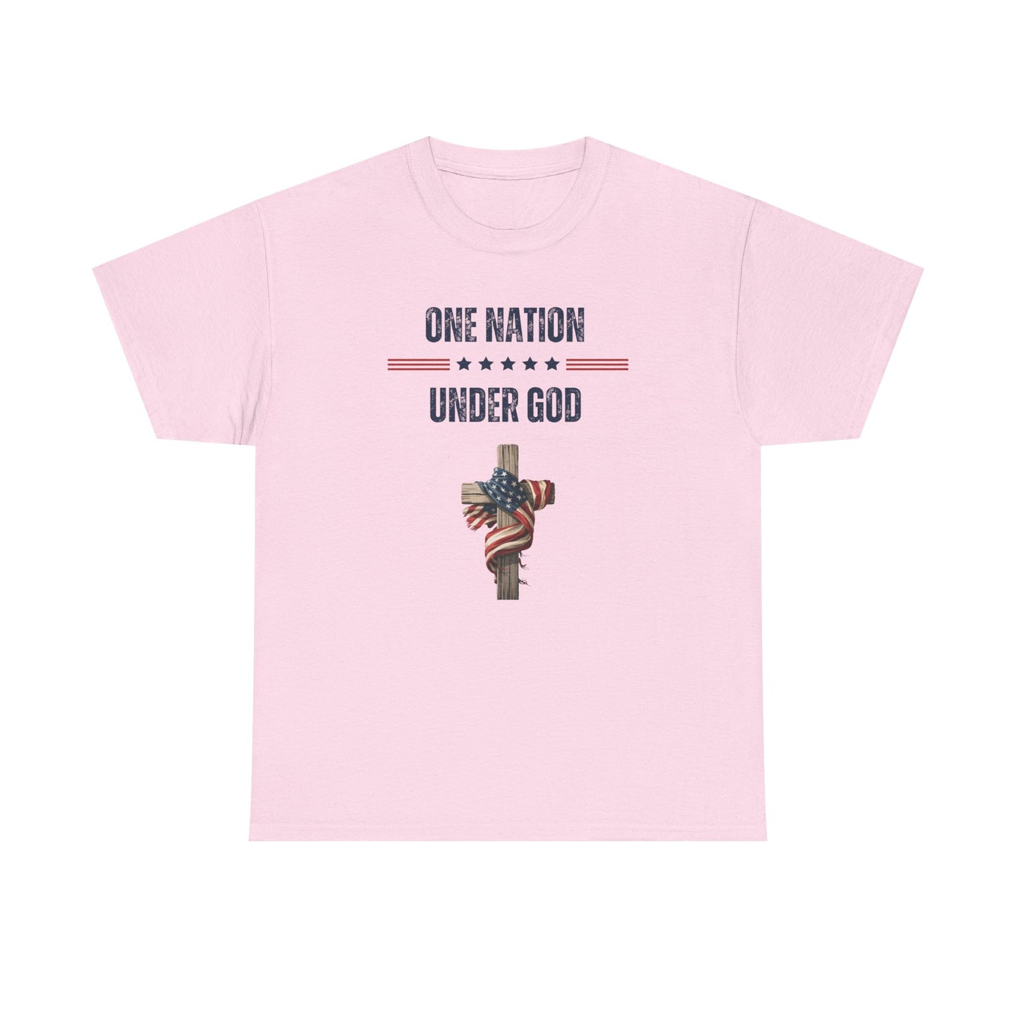 One Nation Under God T-Shirt – Christian Patriotic Cross with American Flag Tee