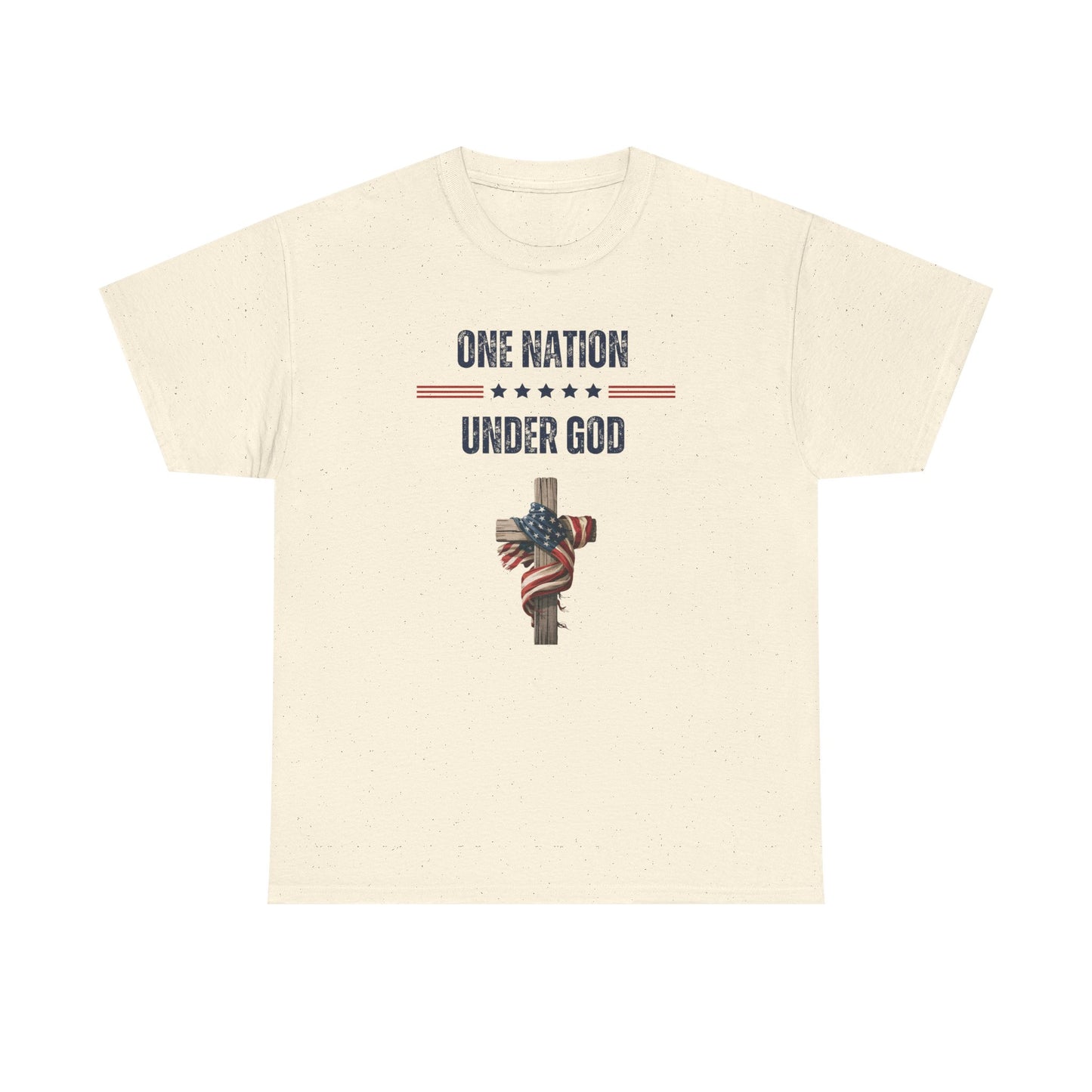 One Nation Under God T-Shirt – Christian Patriotic Cross with American Flag Tee