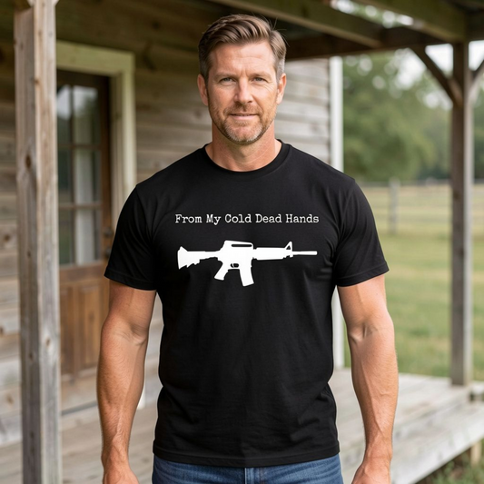 From My Cold Dead Hands AR-15 T-Shirt – Pro 2A Patriotic Conservative Tee