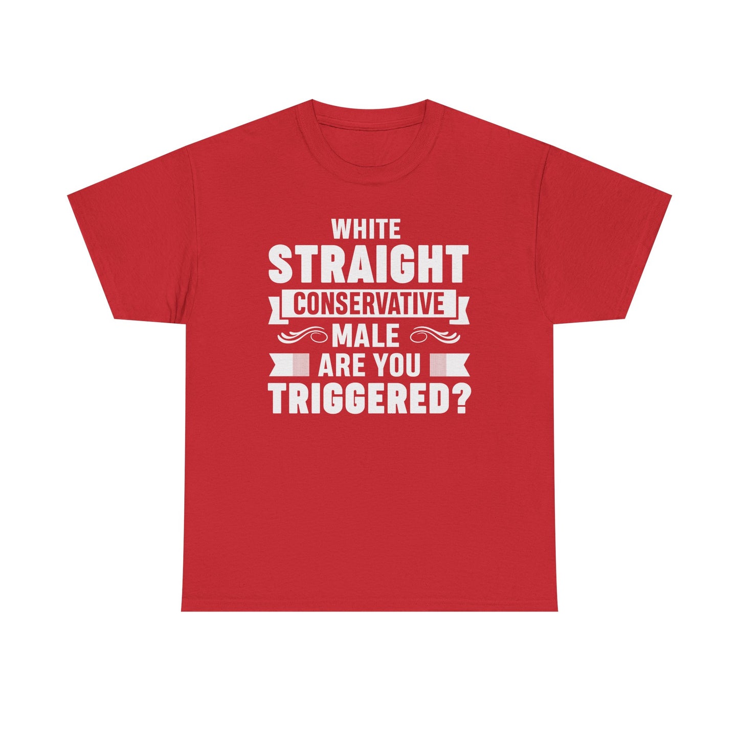 White Straight Conservative Male T-Shirt – Bold MAGA Statement Tee for Men