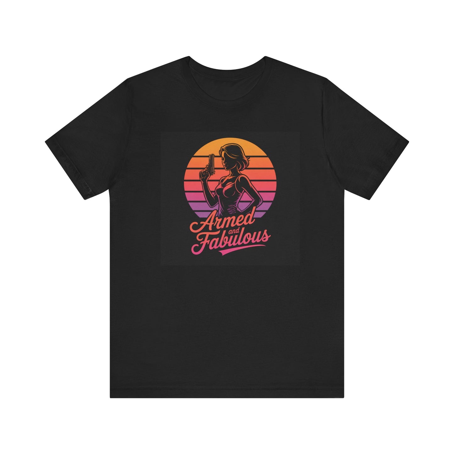 Armed and Fabulous T-Shirt – Neon Script Women’s Gun Rights Tee | 2A Conservative Shirt