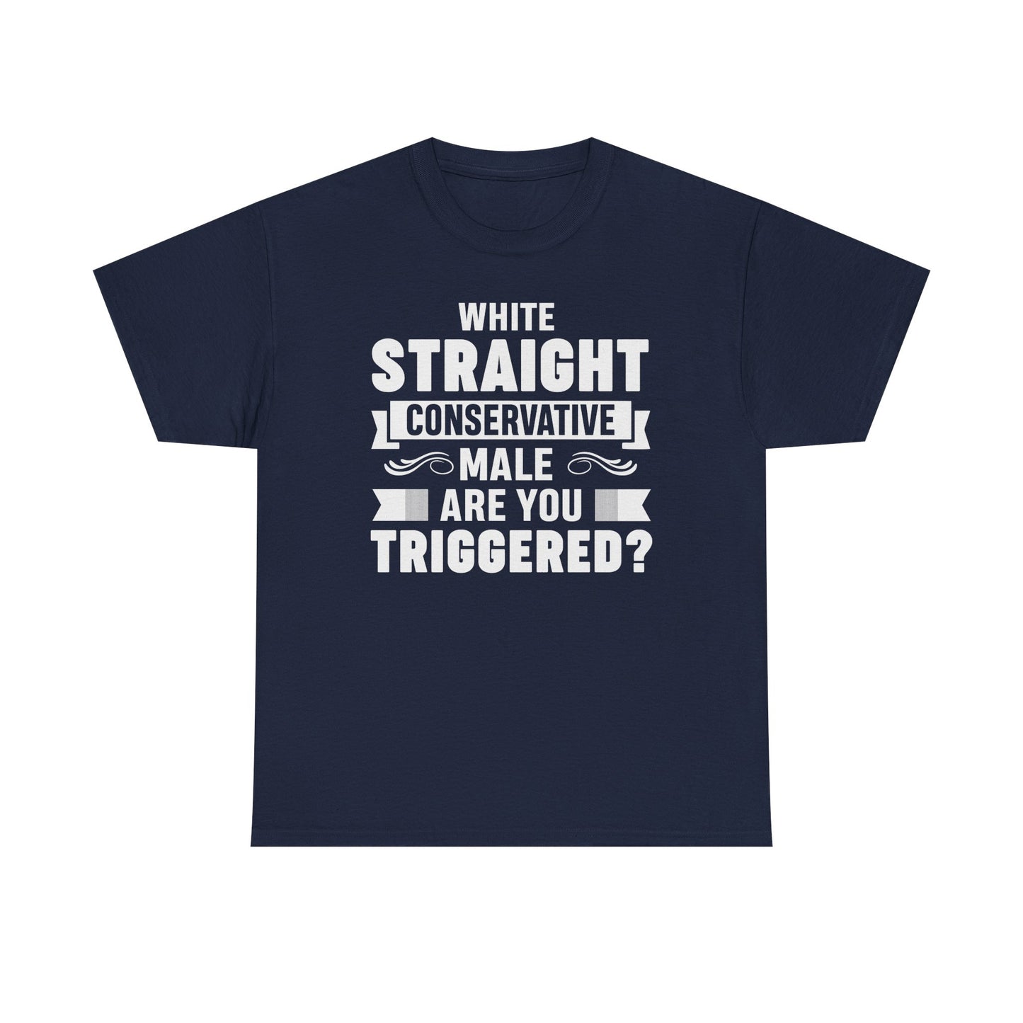 White Straight Conservative Male T-Shirt – Bold MAGA Statement Tee for Men