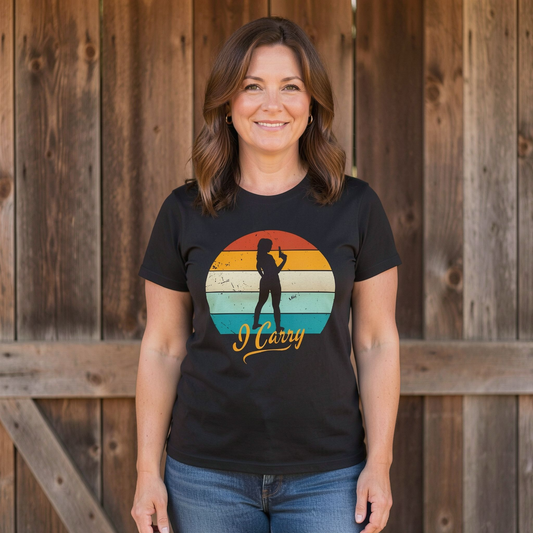 “I Carry Women’s Gun Rights T-Shirt | Pro Gun 2A Conservative Apparel